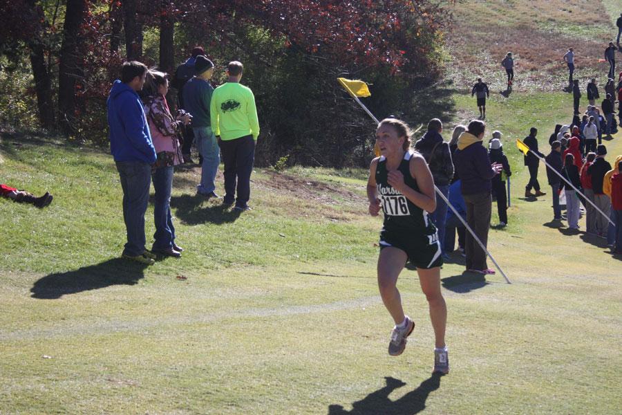 Junior Allison Porter competes in state run on November 7th. Porter placed third. 