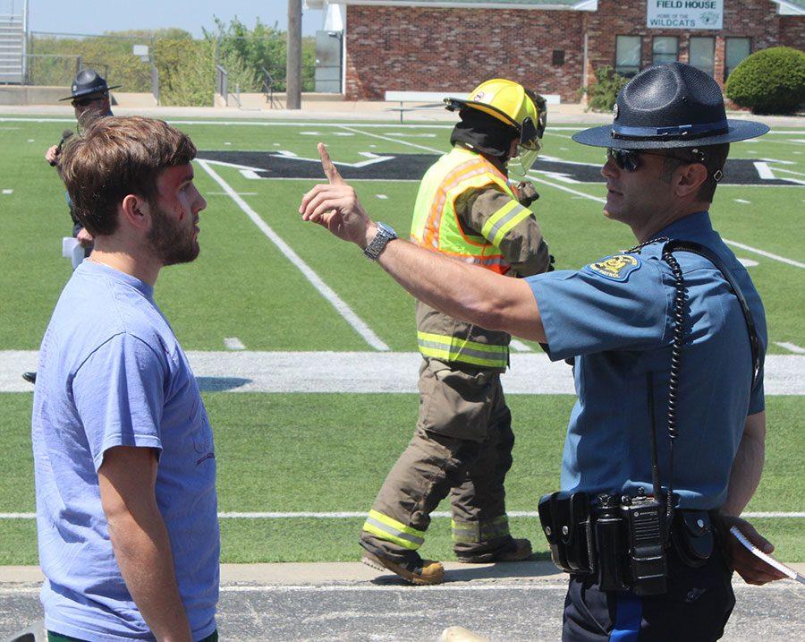 Sophomore Brenden Dockery is checked for driving under the influence. Dockery was later arrested for drunk diriving.