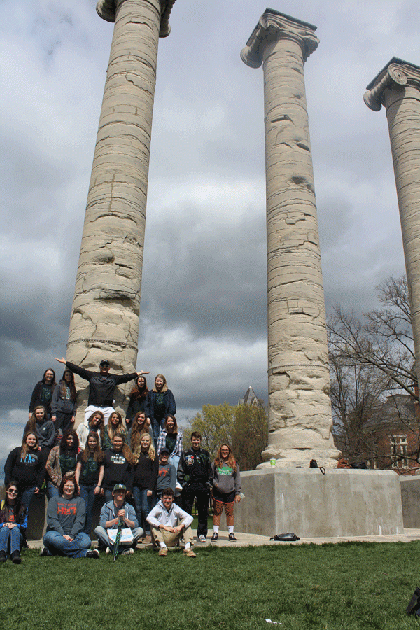 The Journalism classes went to J-Day on April 6 to receive awards and attend sessions learn about journalistic methods. They included: (front row) seniors Melissa Parker, Marissa Brown, Junior Garrett Smith and Senior Thane Henderson. (second row) Junior Alexis Smith, Freshmen Deanna Garroutte, Autun Rhea, Jordan Plybon, Junior Makayla Mais, Senior Dracie Davidson, Sophomore Ryan Spouse and Junior Mykal albers. (third row) Sophomore Ashton Adams, Junior Mericia Wilbanks, Seniors Raven Caswell, Bridget Clarke, and Freshman Abby Foster. (top row) Sophomores Drew Dawson, Kyra Kleihauer, Senior Austin McCall, Freshmen Ally Estes and Brenna Smith all participated in J-Day. Photo Submitted.