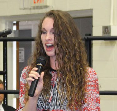 Senior Rickie Branson sings at baccalaureate. Senior Rickie Branson was chose earlier in the year as an All-State soprano.