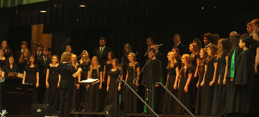 The choir sings at Evening of song.  This was the band and choirs last performance of the year.