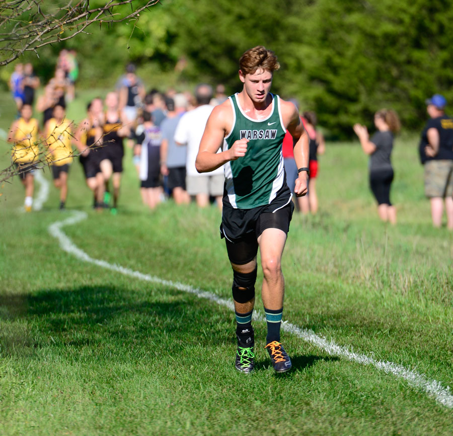 Senior Maleek Porter runs the course at Smith Cotton. Cross country competed at Smith Cotton Sept. 15. Porter finished 10th in the race.