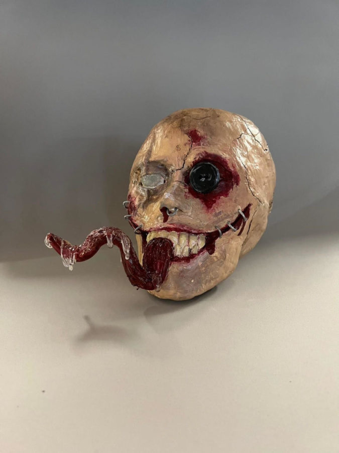 This is a sculpture that junior Abbi Flinn created out of clay. She created this piece in her studio art class taught by art teacher Derek Norton.
