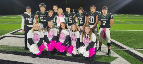 The pink out football game
hit close to home when some of the Warsaw football team celebrated Heather Bagley on Friday, October 6.