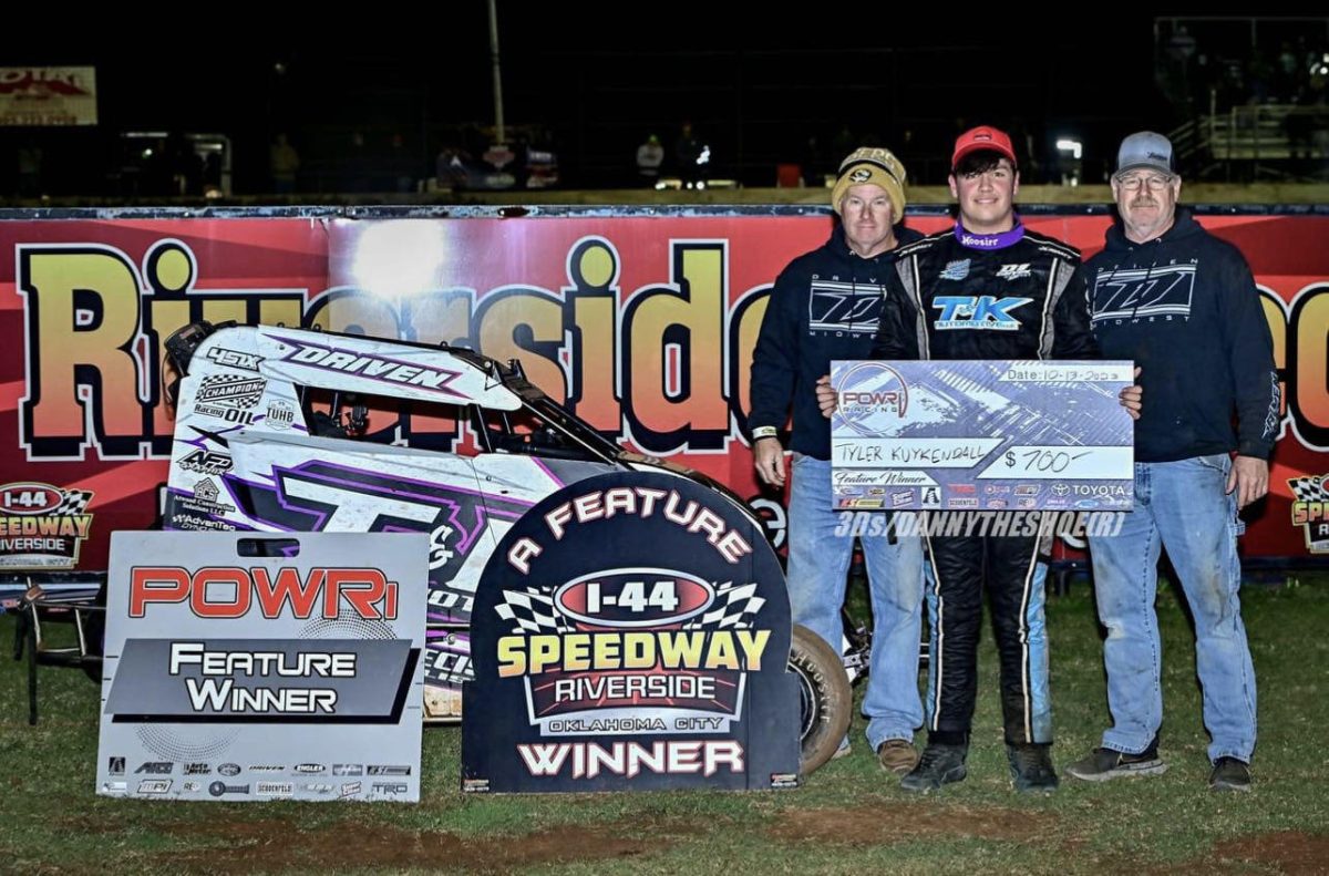 Sophomore Tyler Kuykendall took first place in the POWRi  I-44 Riverside in Oklahoma City with Non-wing micro sprints. Kuykendall won $700 dollars from taking first place. 
