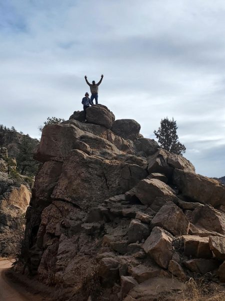 Ryan Fajen and brother Dakota hike in Colorado Springs, Colorado.