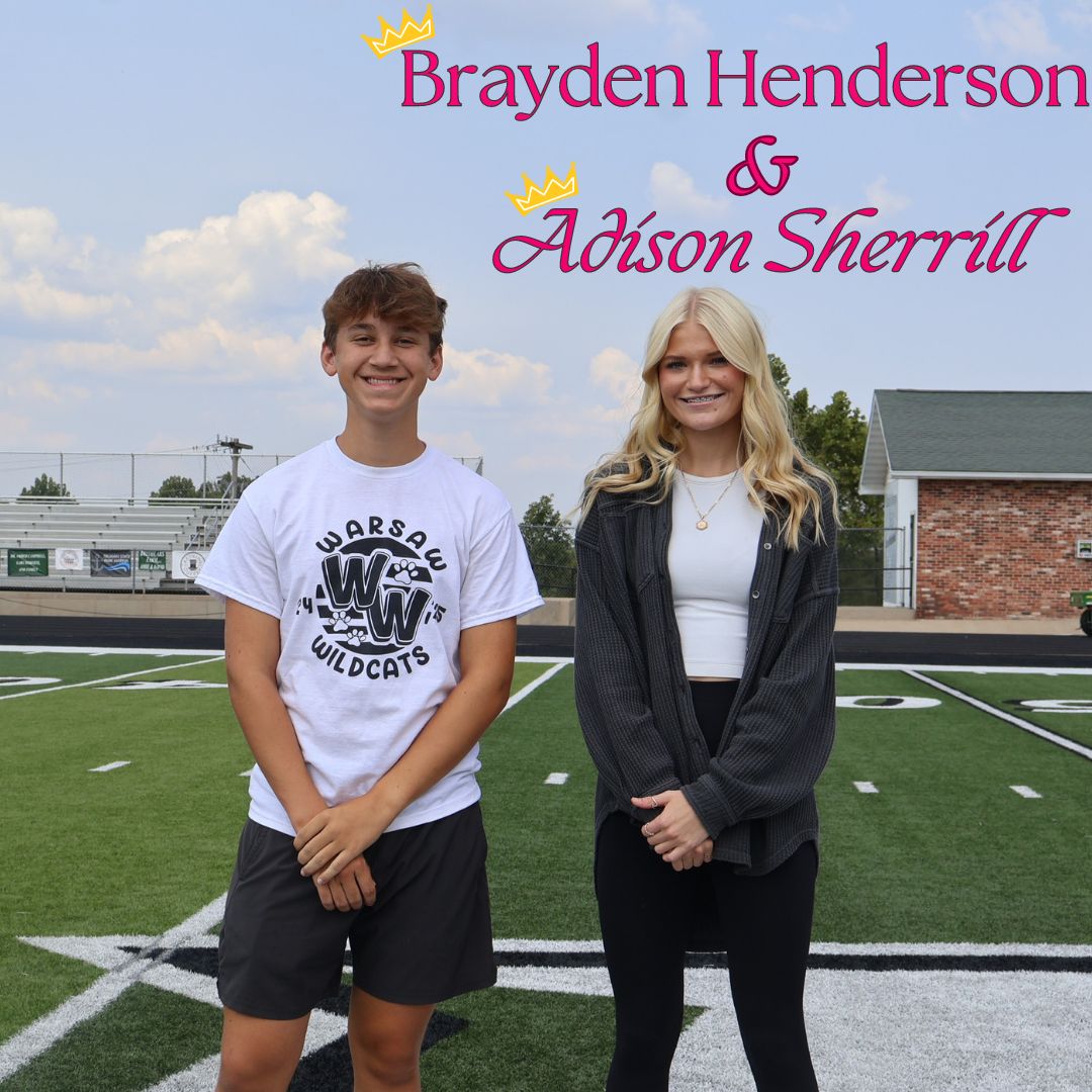 Juniors Brayden Henderson and Adison Sherrill run as candidates for Homecoming 2024. 
