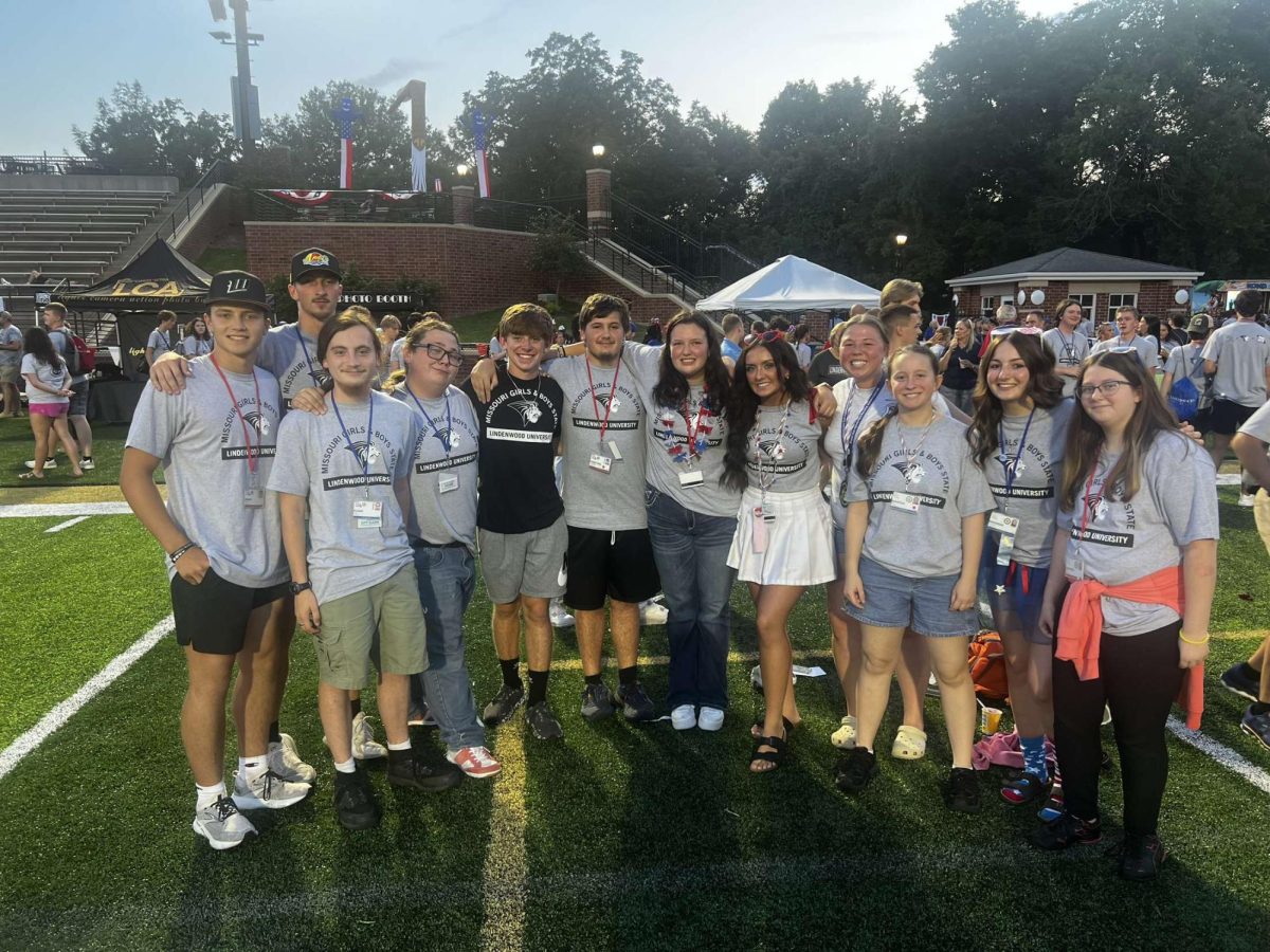 WHS students that attended Girls and Boys State gather together for a group picture. This event was held at Lindenwood University.