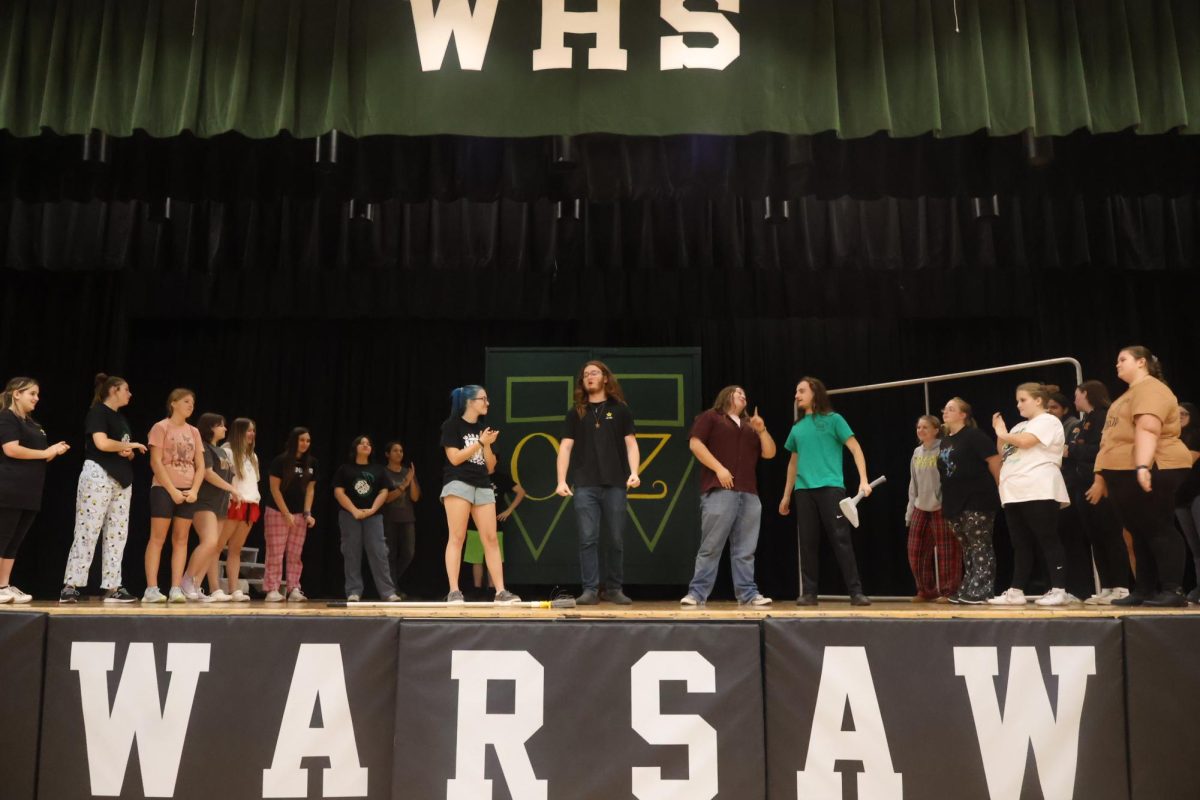 Oz cast rehearsed act two on the WHS stage.