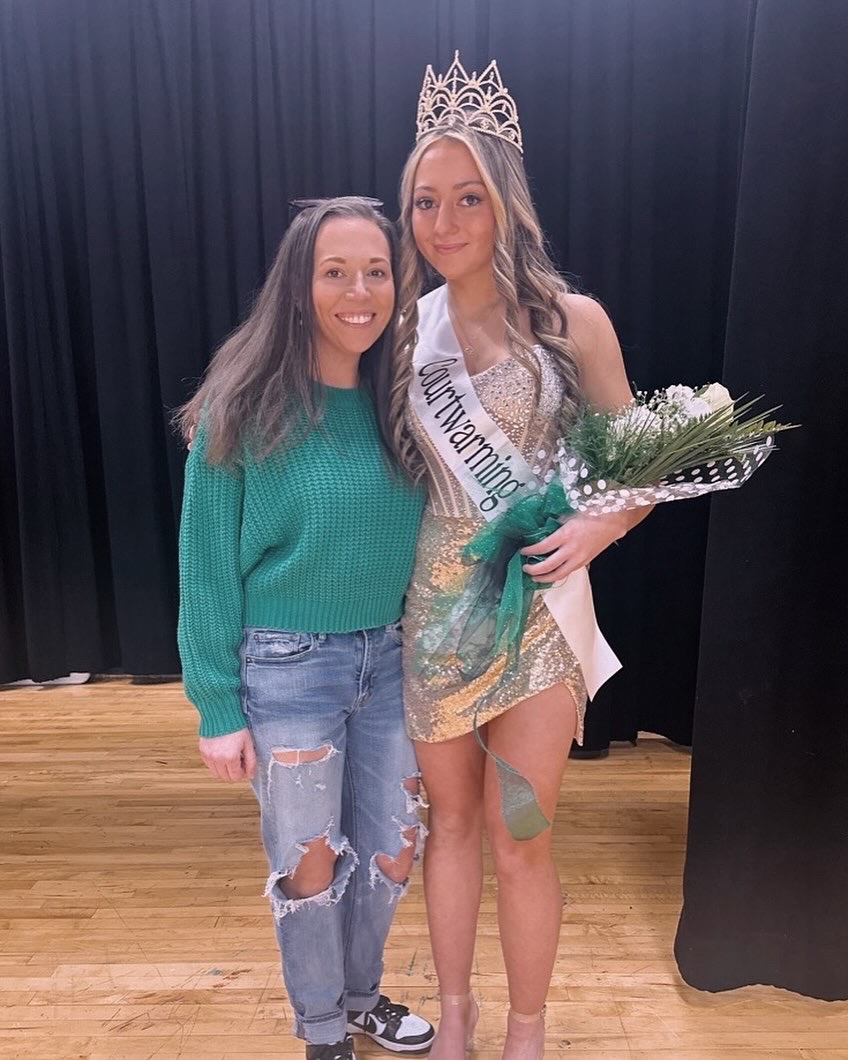 Senior Keira Mostaffa poses for a picture with her mom after being crowned court warming queen. Mostaffa credits her mom for being a major inspirtation of her life. 